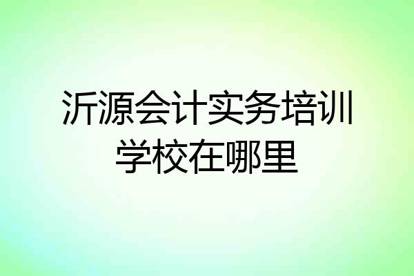 沂源会计实务培训学校在哪里