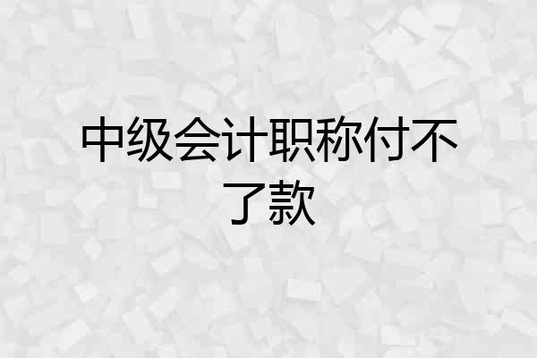 中级会计职称付不了款