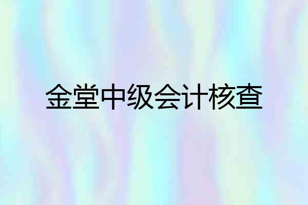 金堂中级会计核查