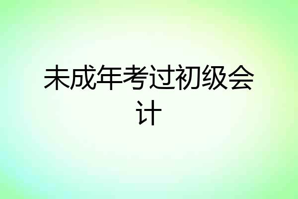 未成年考过初级会计
