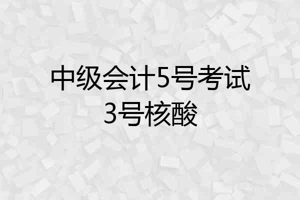 中级会计5号考试3号核酸