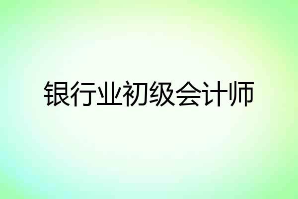 银行业初级会计师