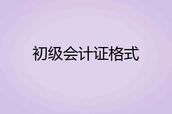 初级会计证格式