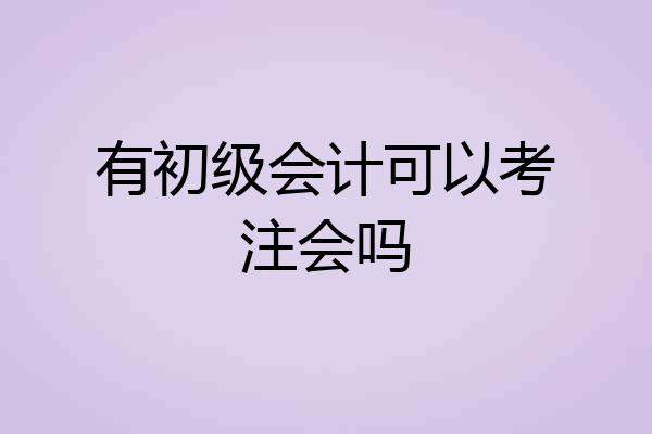 有初级会计可以考注会吗