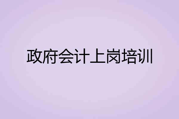 政府会计上岗培训