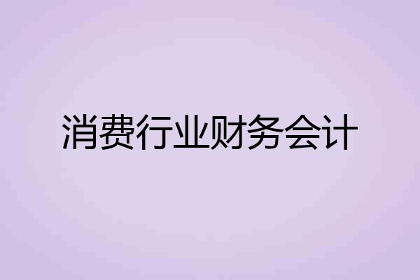 消费行业财务会计