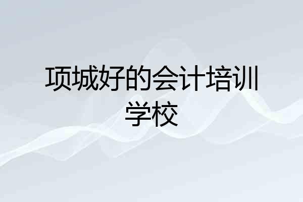 项城好的会计培训学校