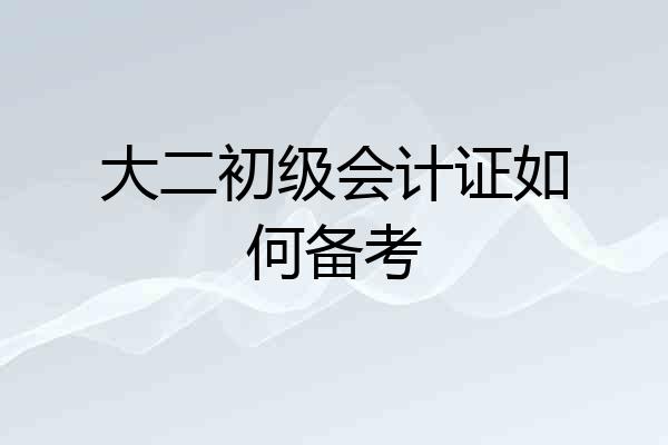 大二初级会计证如何备考