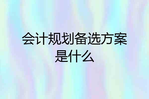 会计规划备选方案是什么