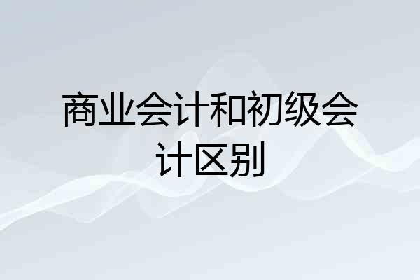 商业会计和初级会计区别