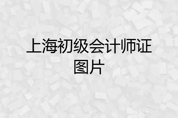 上海初级会计师证图片