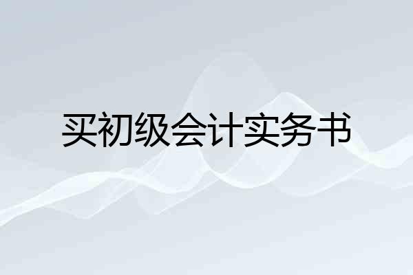 买初级会计实务书