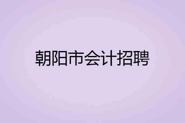 朝阳市会计招聘