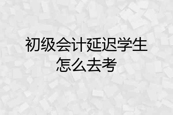 初级会计延迟学生怎么去考