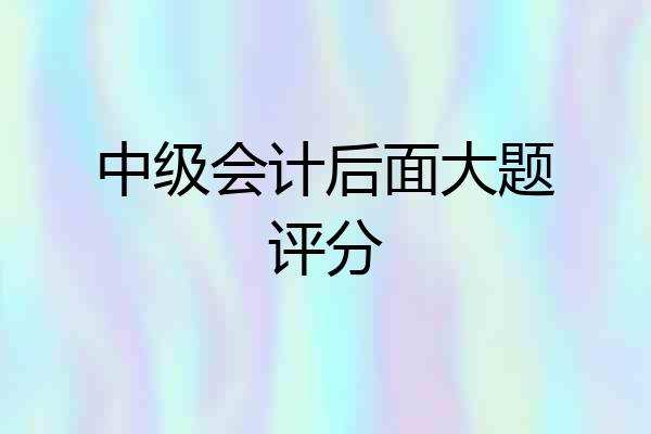 中级会计后面大题评分