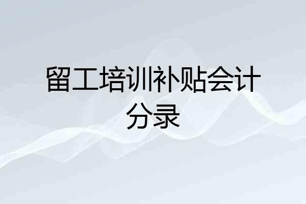 留工培训补贴会计分录