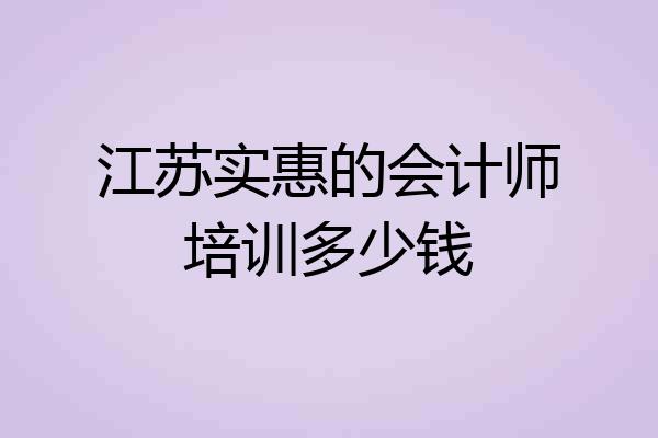 江苏实惠的会计师培训多少钱