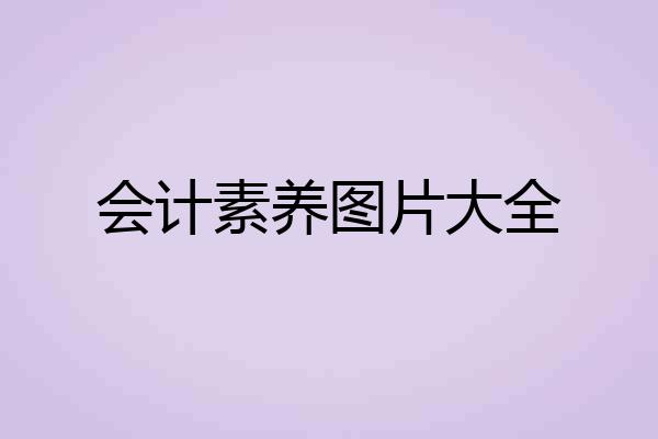 会计素养图片大全