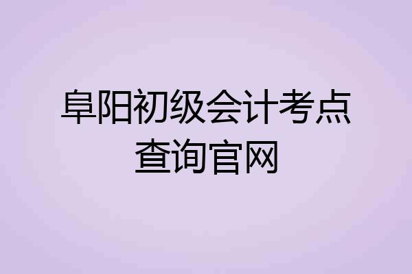 阜阳初级会计考点查询官网