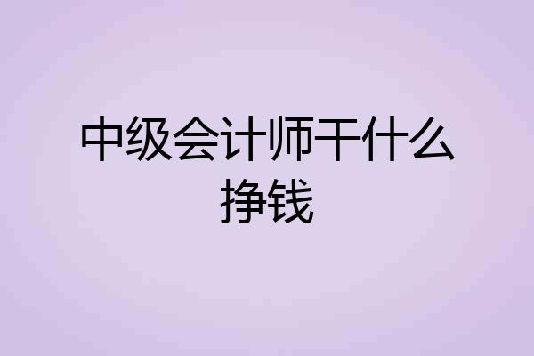 中级会计师干什么挣钱
