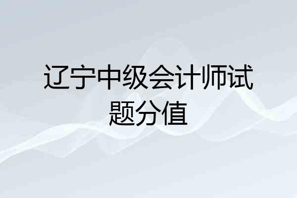 辽宁中级会计师试题分值