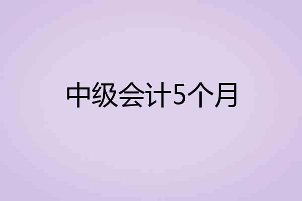 中级会计5个月
