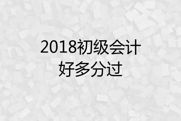 2018初级会计好多分过