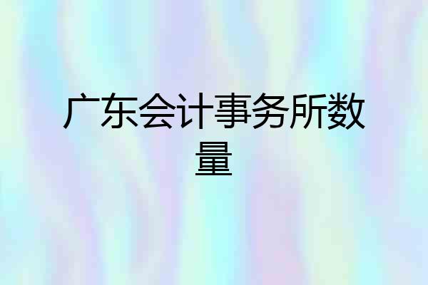 广东会计事务所数量