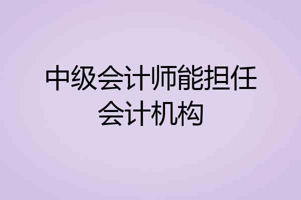 中级会计师能担任会计机构