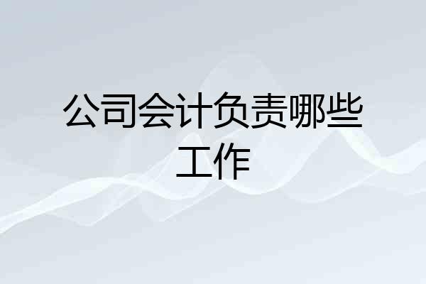 公司会计负责哪些工作