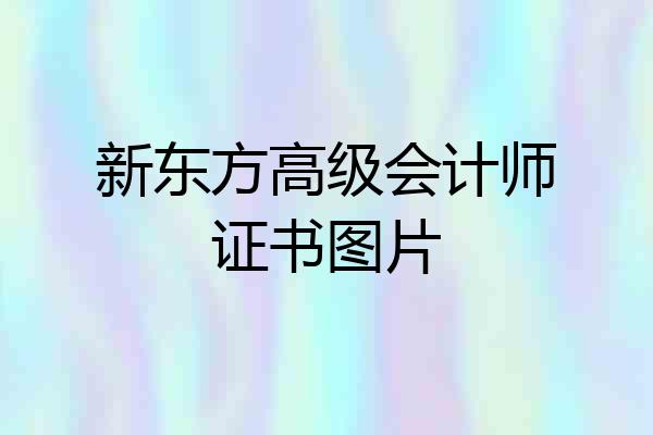 新东方高级会计师证书图片