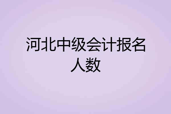 河北中级会计报名人数