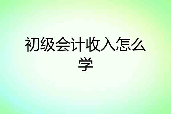 初级会计收入怎么学
