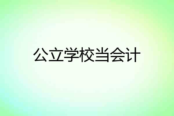 公立学校当会计
