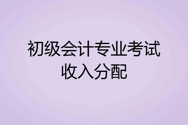 初级会计专业考试收入分配