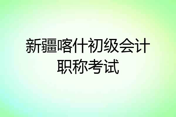 新疆喀什初级会计职称考试