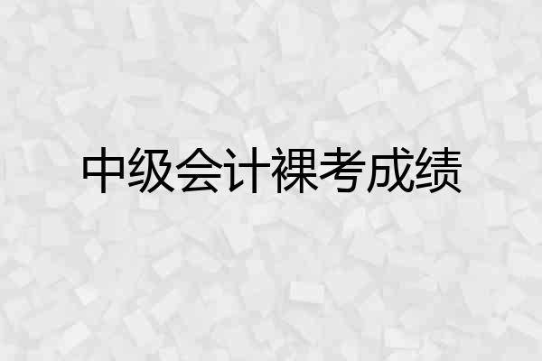 中级会计裸考成绩