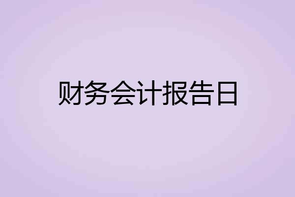 财务会计报告日