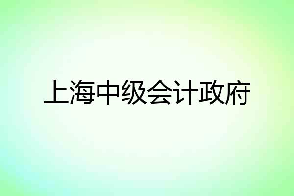 上海中级会计政府