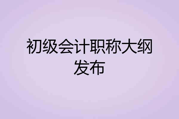 初级会计职称大纲发布