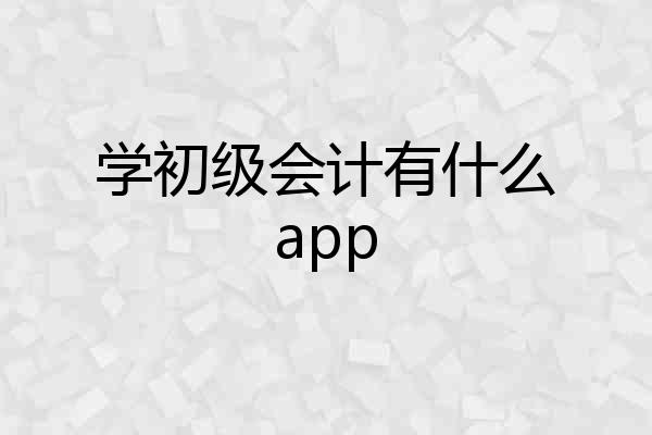 学初级会计有什么app