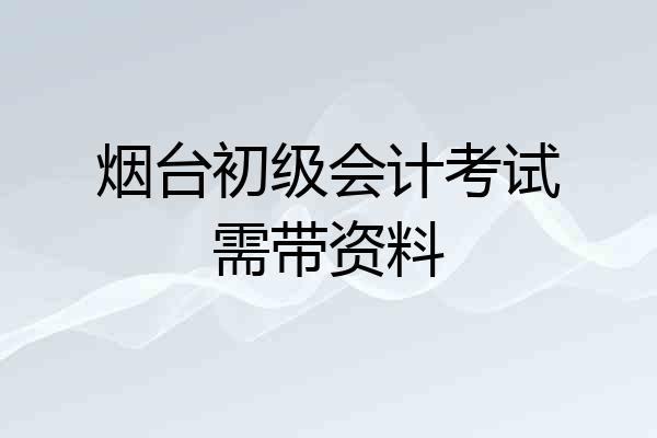 烟台初级会计考试需带资料