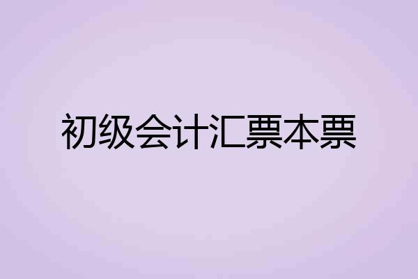 初级会计汇票本票