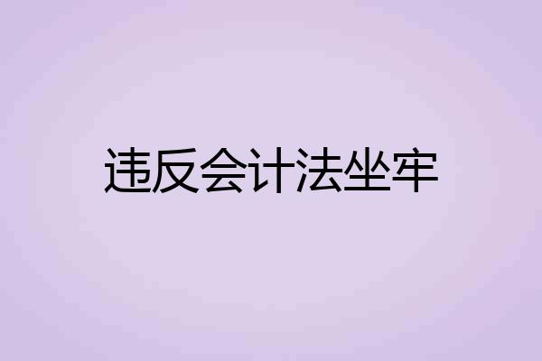 违反会计法坐牢