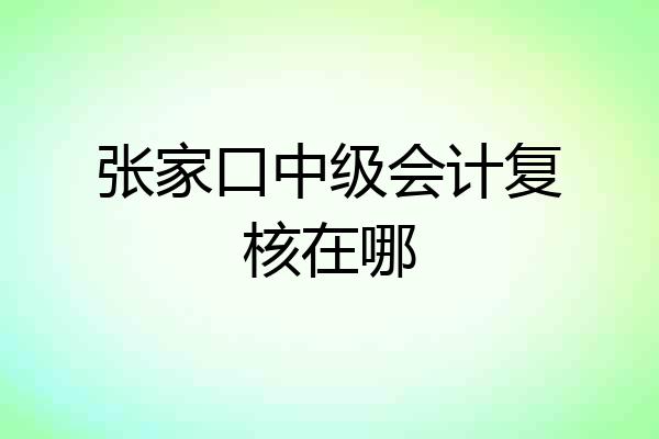 张家口中级会计复核在哪