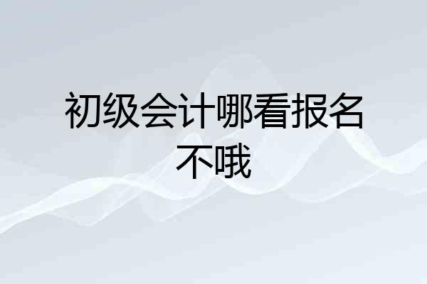 初级会计哪看报名不哦