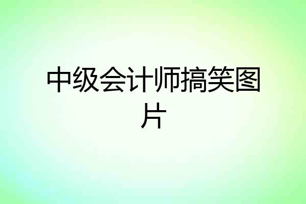 中级会计师搞笑图片