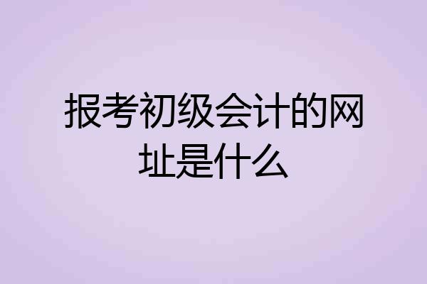 报考初级会计的网址是什么