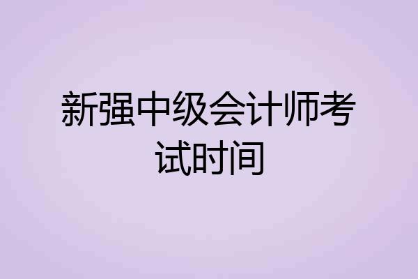 新强中级会计师考试时间