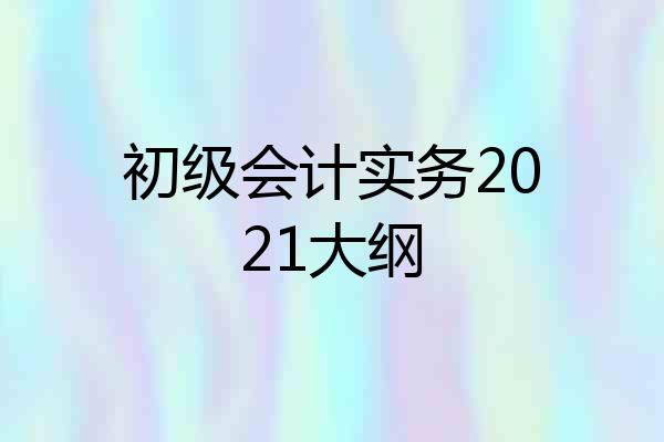 初级会计实务2021大纲